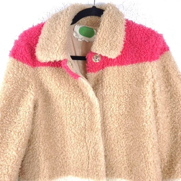 Anthropologie Color block Sherpa Teddy Coat - Picture 6 of 7